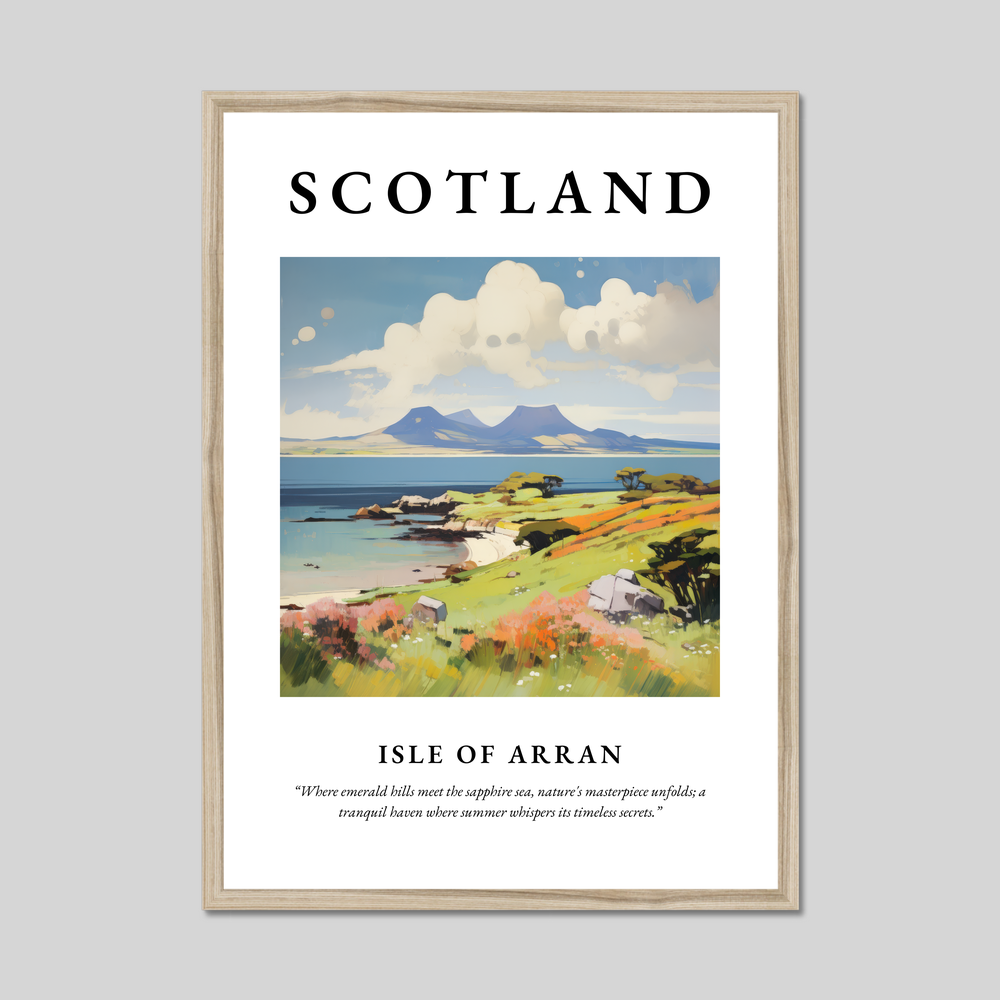 Poster in a natural frame with the word Scotland