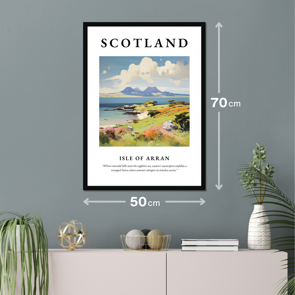 Poster of Isle of Arran hanging on a wall