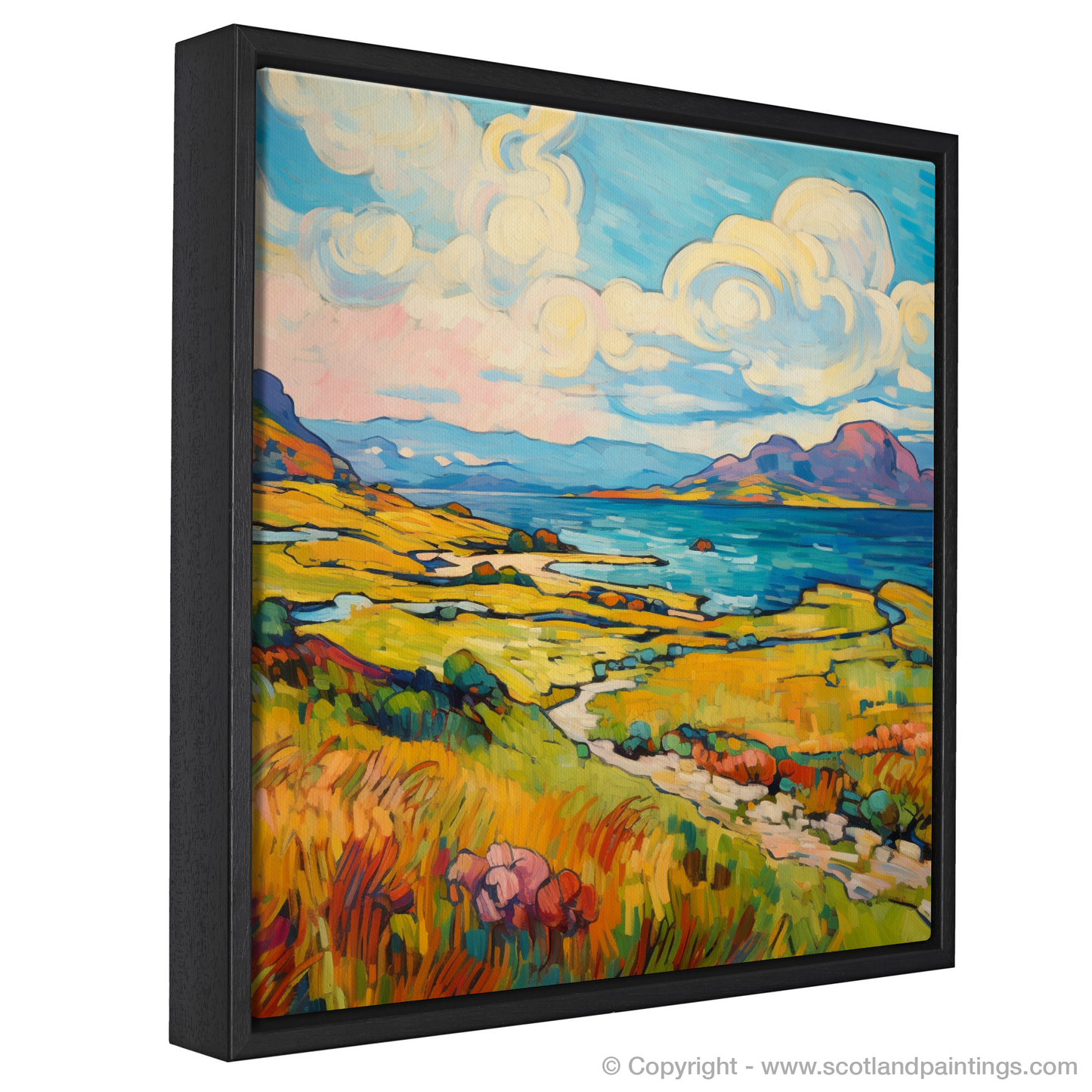 Painting and Art Print of Isle of Jura, Inner Hebrides in summer. Summer's Fauvist Dance on Isle of Jura.