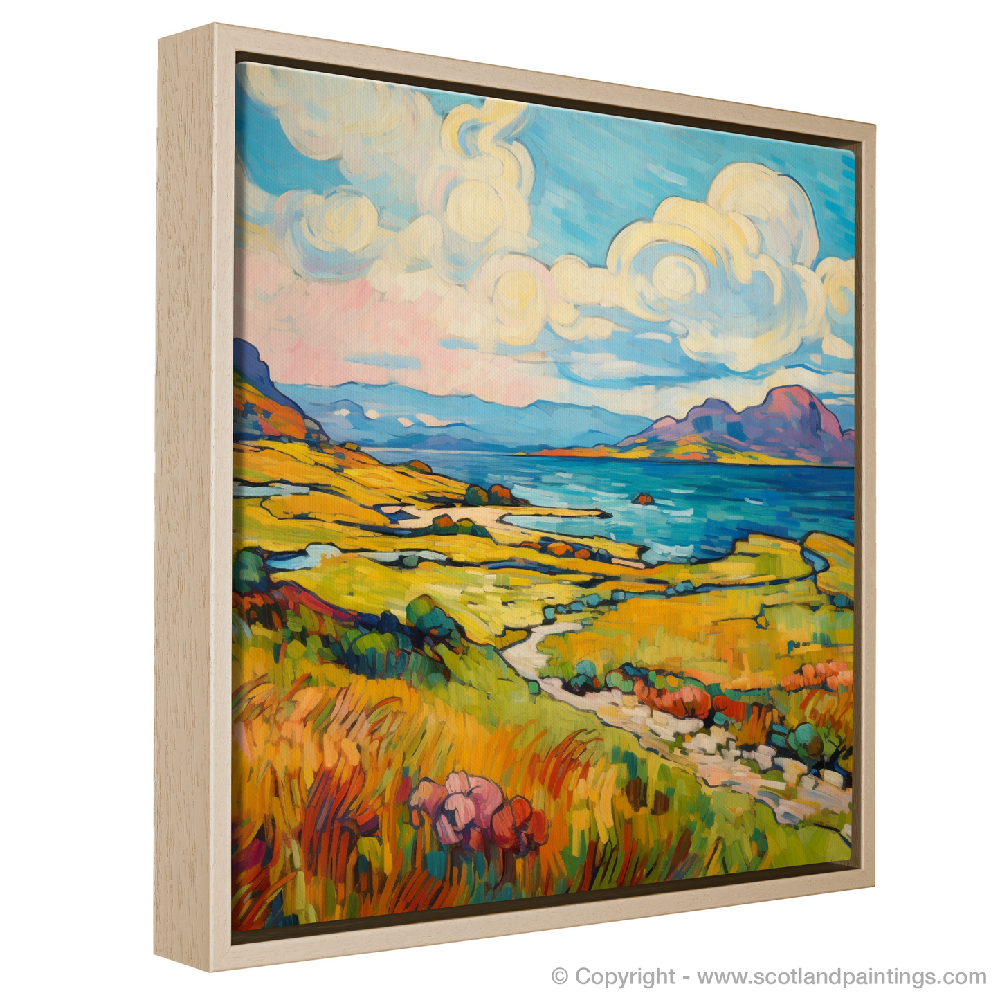 Painting and Art Print of Isle of Jura, Inner Hebrides in summer. Summer's Fauvist Dance on Isle of Jura.