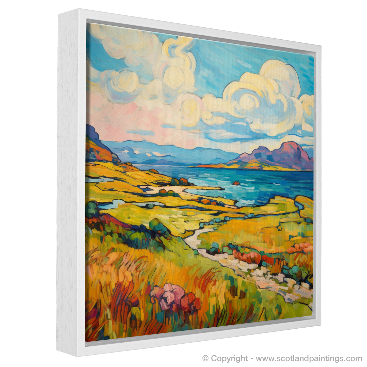 Painting and Art Print of Isle of Jura, Inner Hebrides in summer. Summer's Fauvist Dance on Isle of Jura.