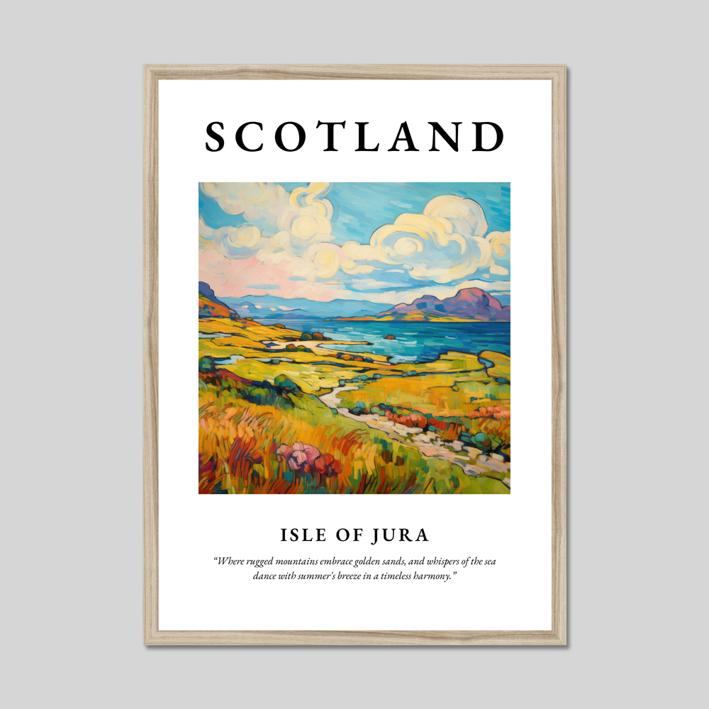 Poster in a natural frame with the word Scotland