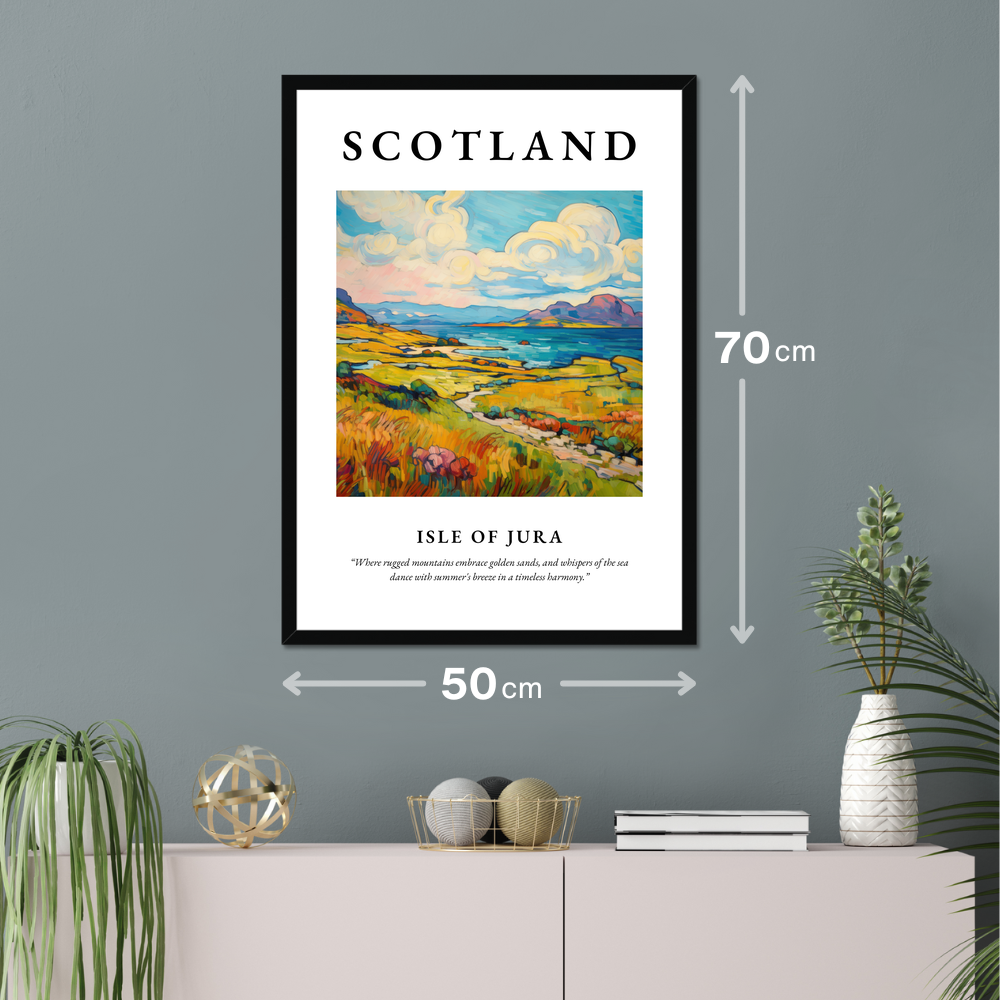 Poster of Isle of Jura hanging on a wall