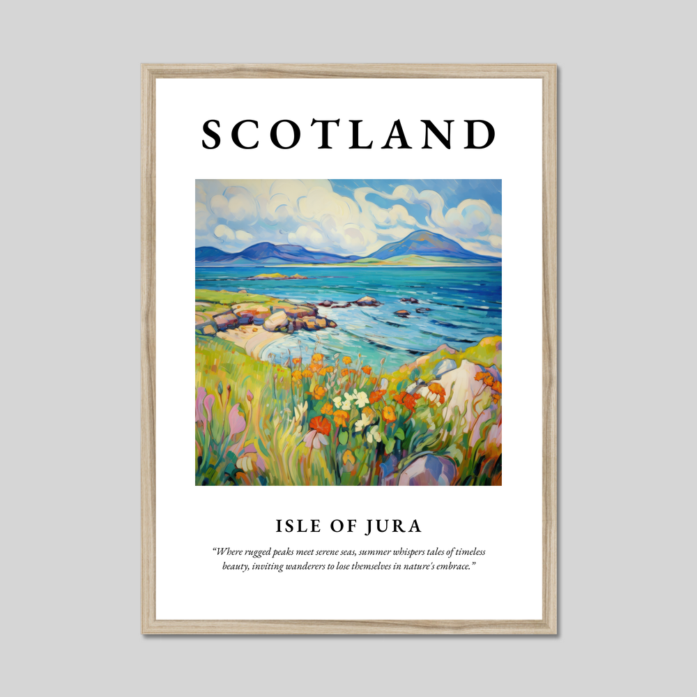 Poster in a natural frame with the word Scotland