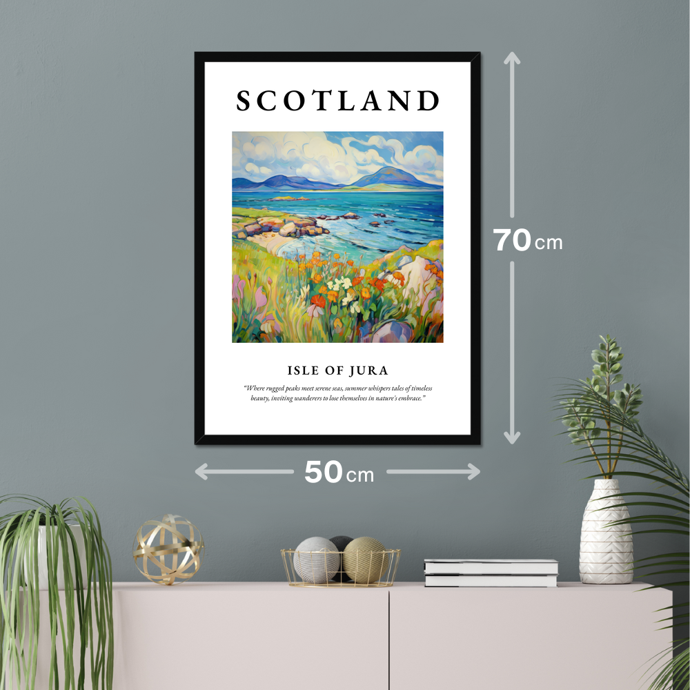 Poster of Isle of Jura hanging on a wall