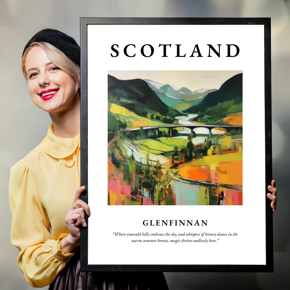 Person holding a poster of Glenfinnan