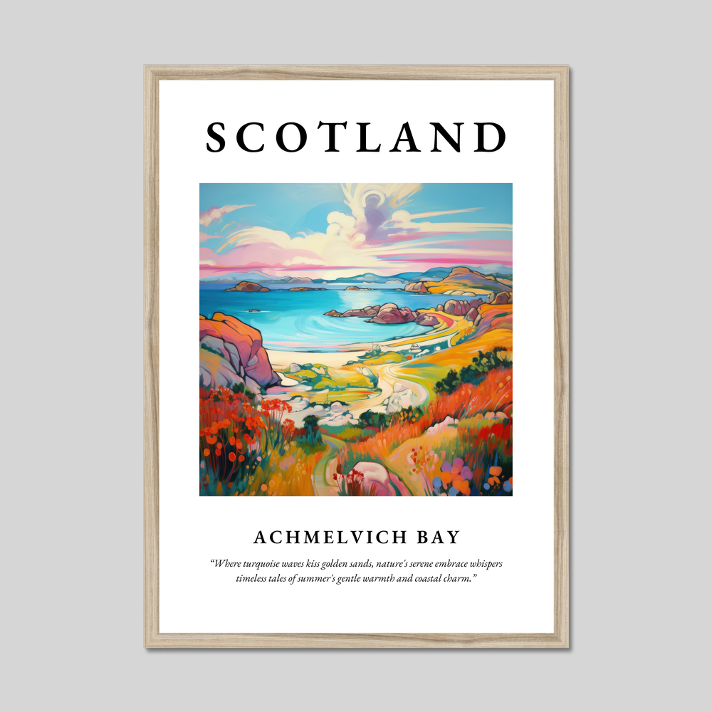 Poster in a natural frame with the word Scotland