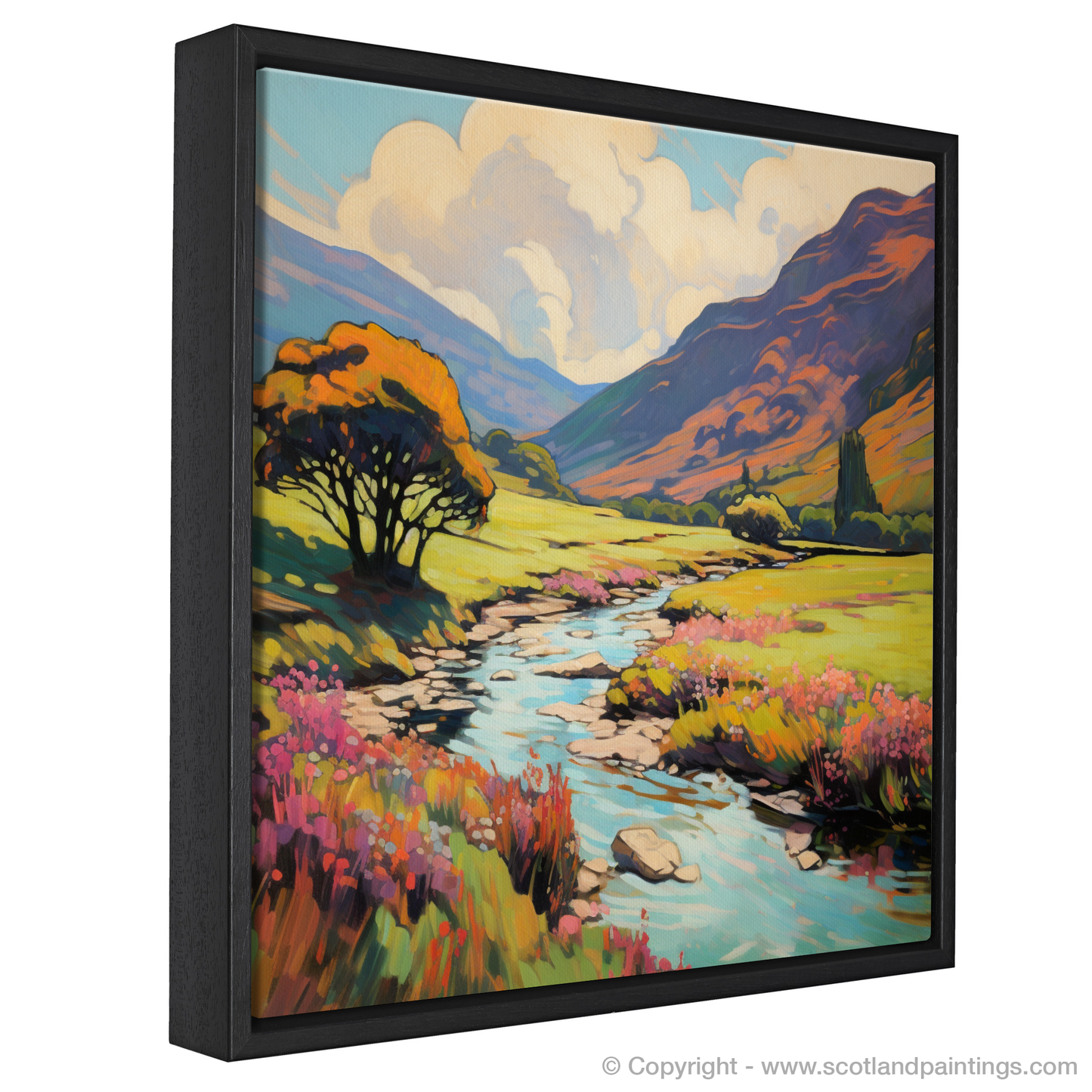 Painting and Art Print of Glen Doll, Angus in summer entitled "Summer Splendour at Glen Doll".