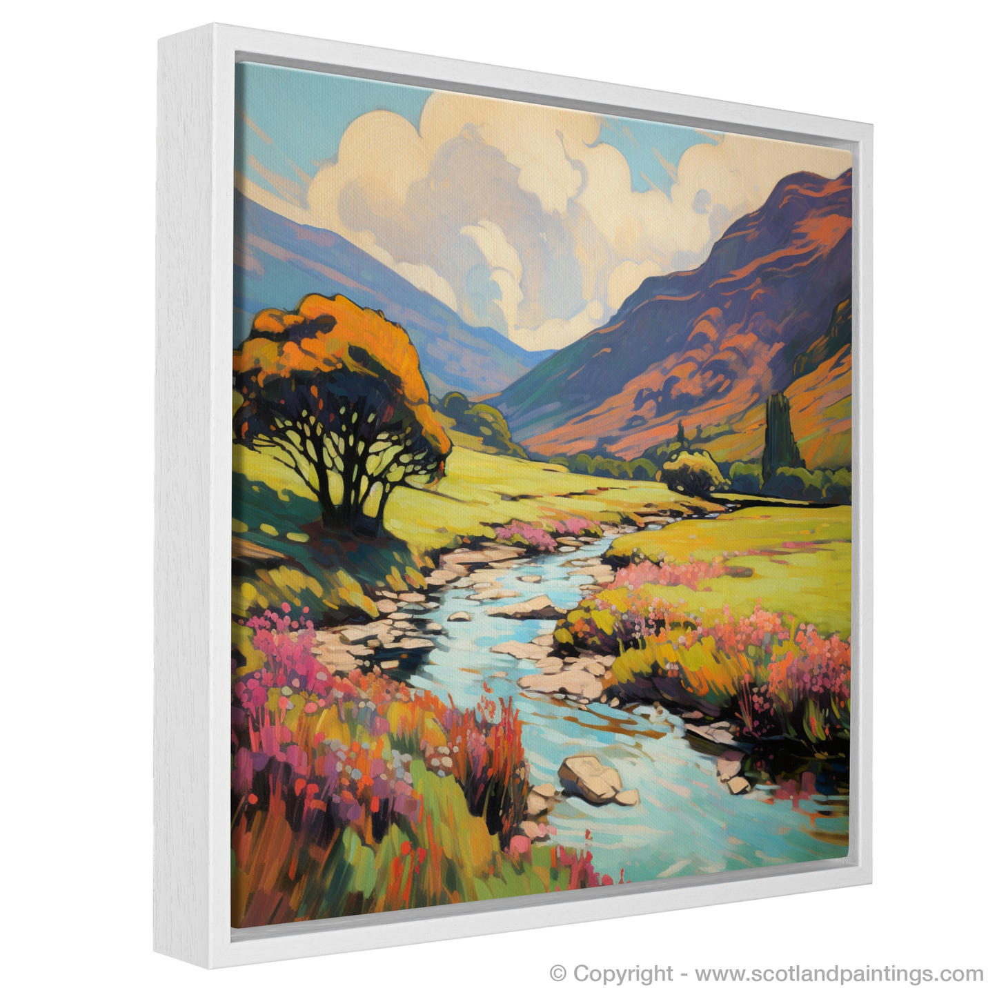 Painting and Art Print of Glen Doll, Angus in summer entitled "Summer Splendour at Glen Doll".