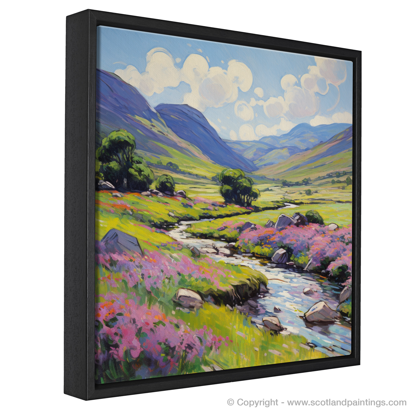 Painting and Art Print of Glen Doll, Angus in summer entitled "Summer Serenade at Glen Doll, Angus".