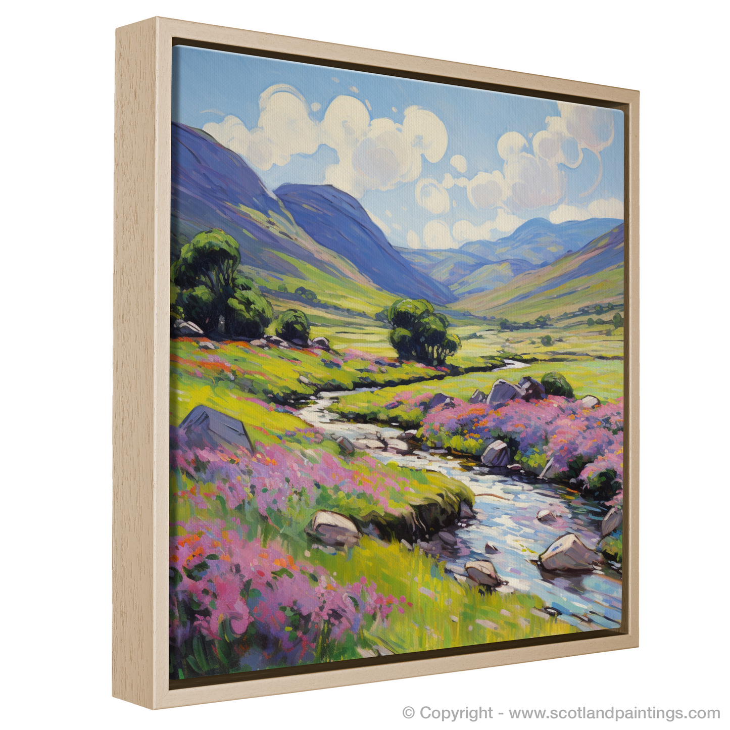 Painting and Art Print of Glen Doll, Angus in summer entitled "Summer Serenade at Glen Doll, Angus".