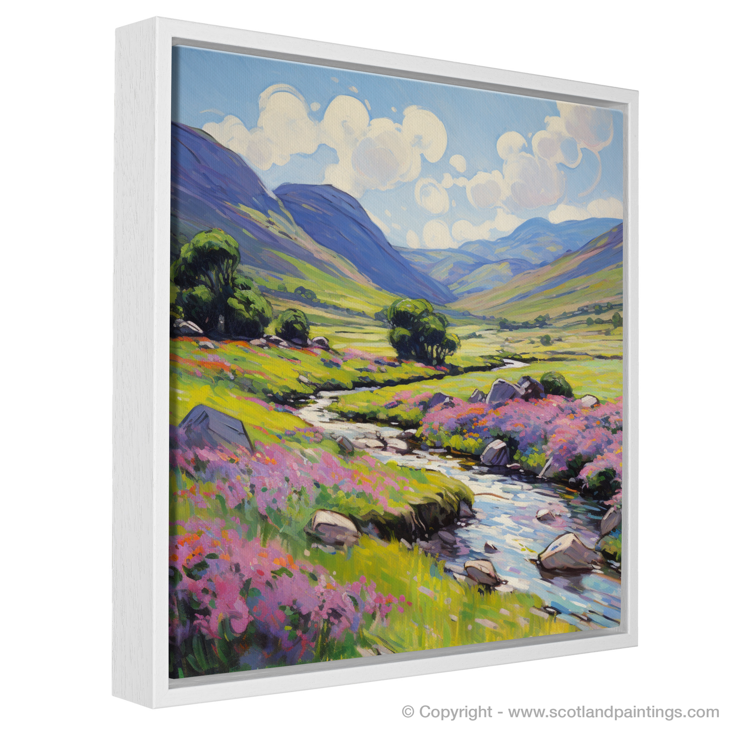 Painting and Art Print of Glen Doll, Angus in summer entitled "Summer Serenade at Glen Doll, Angus".