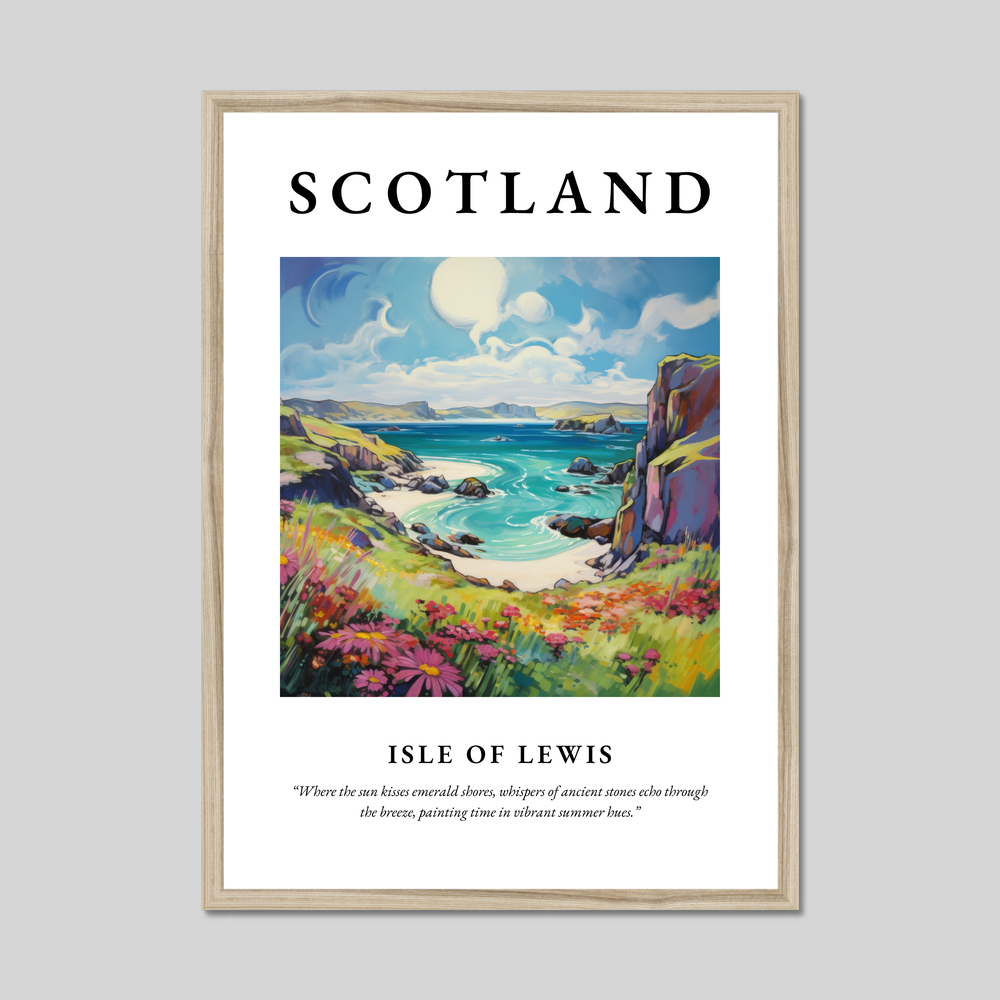 Poster in a natural frame with the word Scotland