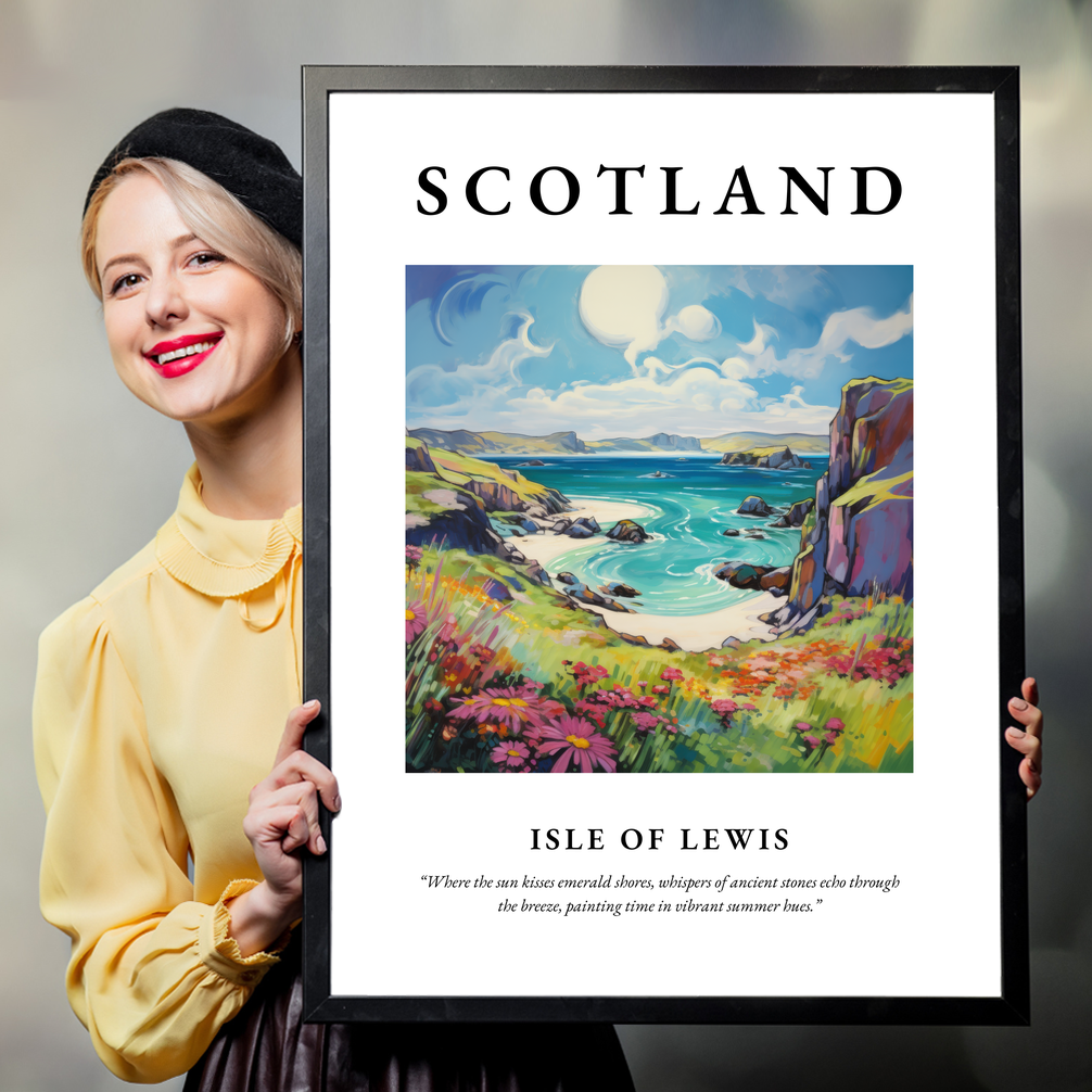 Person holding a poster of Isle of Lewis