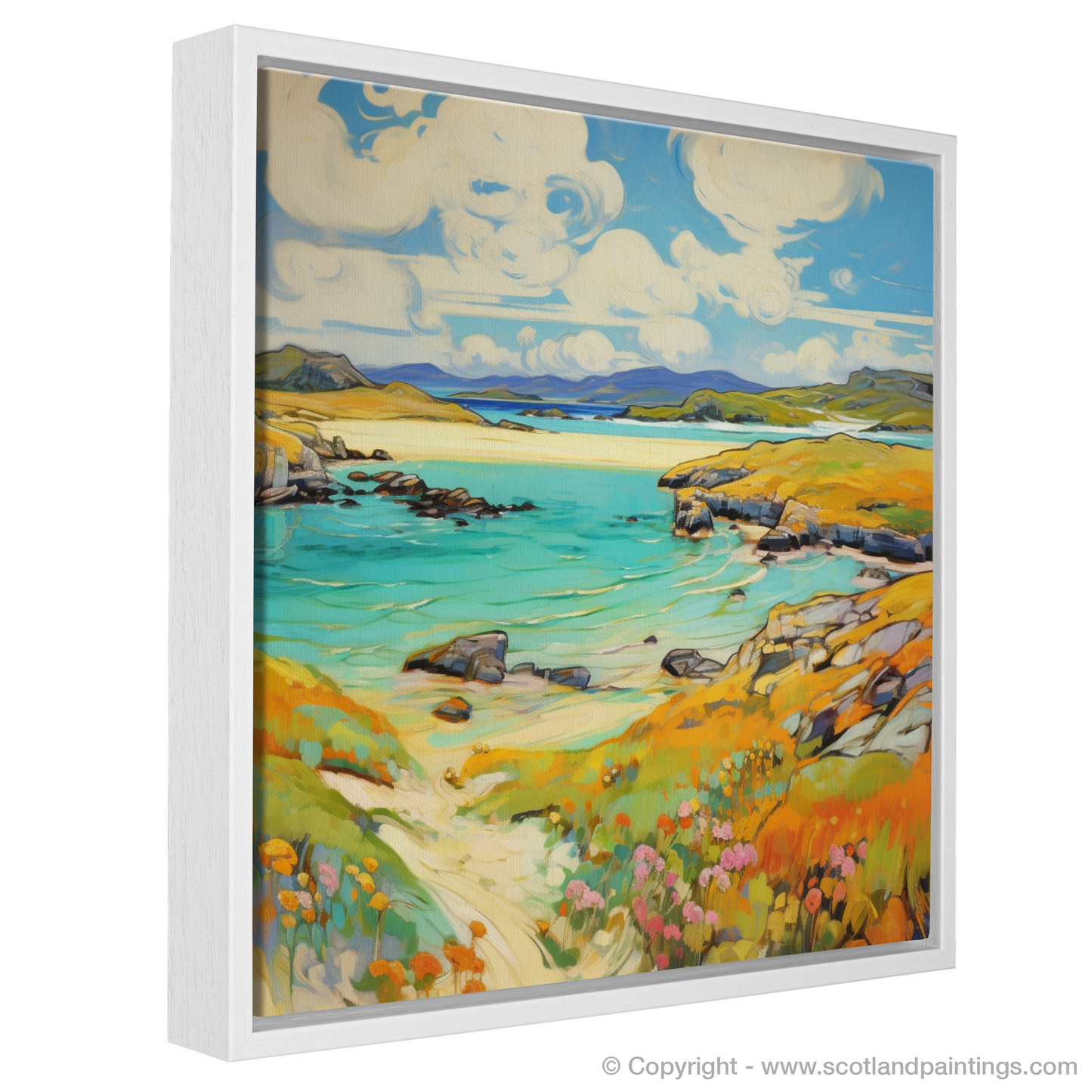 Painting and Art Print of Isle of Lewis, Outer Hebrides in summer entitled "Summer Serenade in Isle of Lewis Fauvist Bliss".