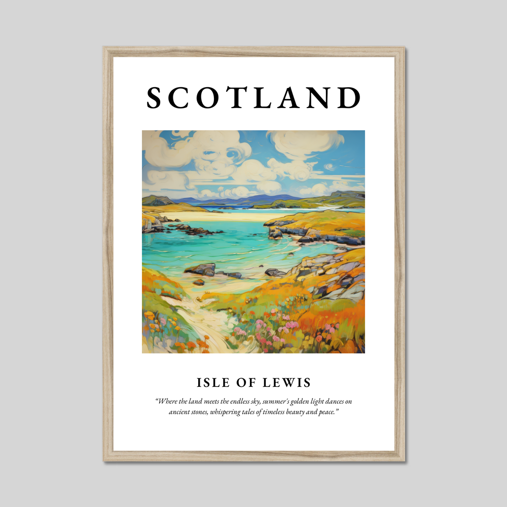 Poster in a natural frame with the word Scotland