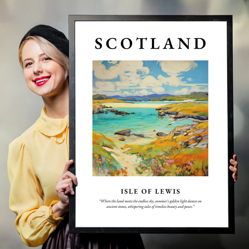 Person holding a poster of Isle of Lewis