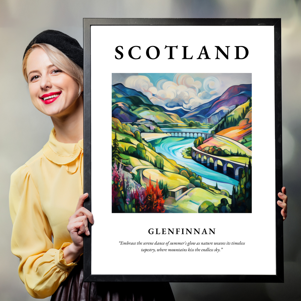 Person holding a poster of Glenfinnan