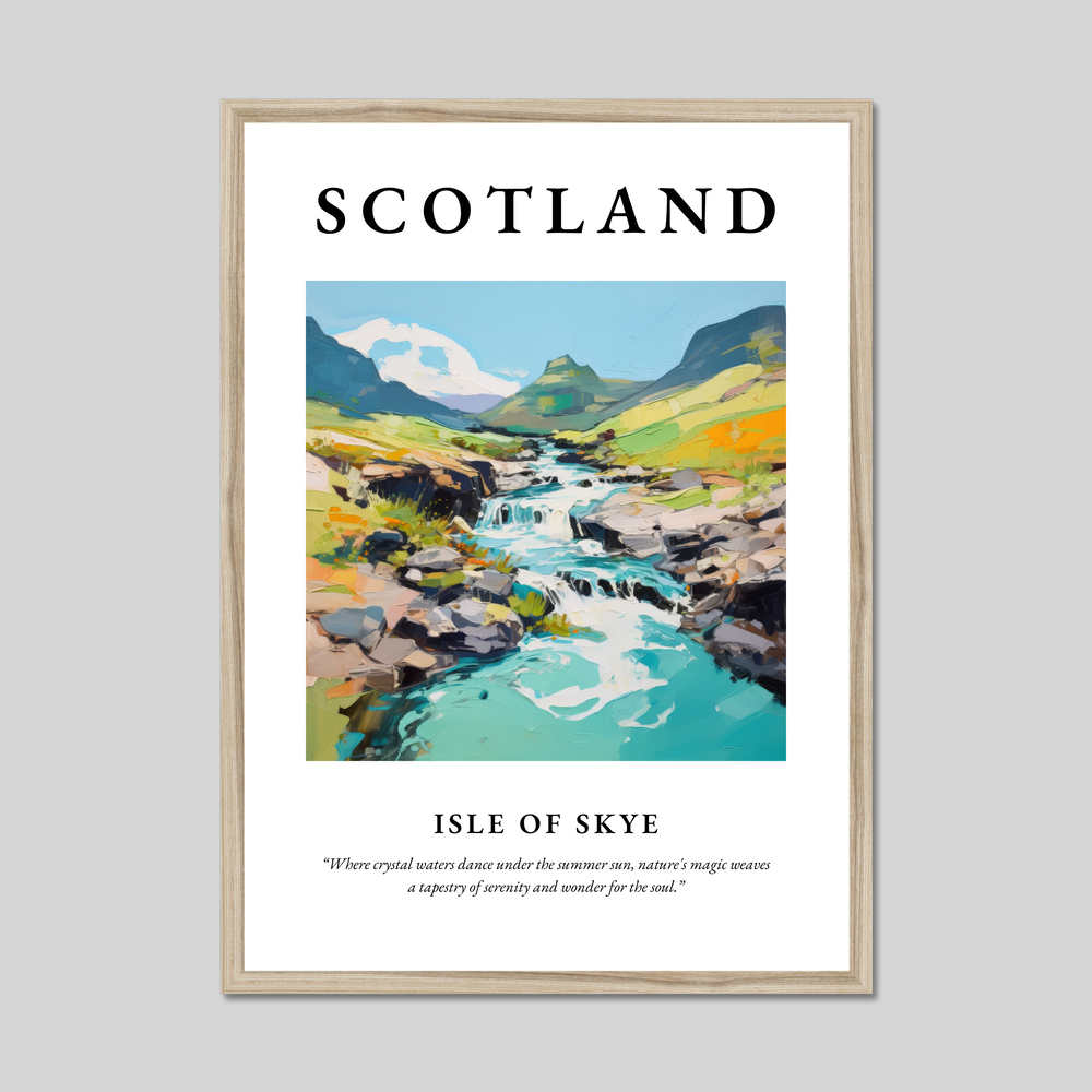 Poster in a natural frame with the word Scotland