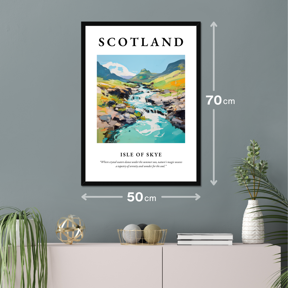 Poster of Isle of Skye hanging on a wall