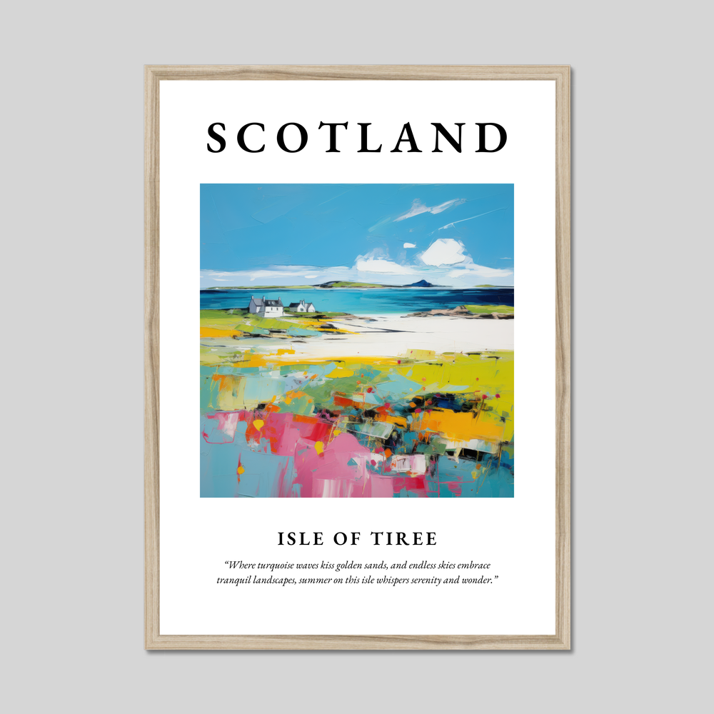 Poster in a natural frame with the word Scotland