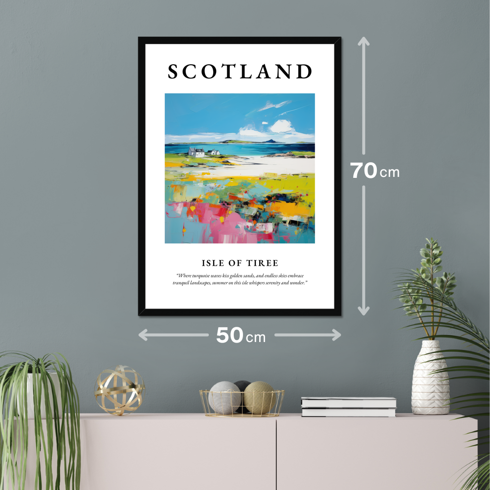 Poster of Isle of Tiree hanging on a wall