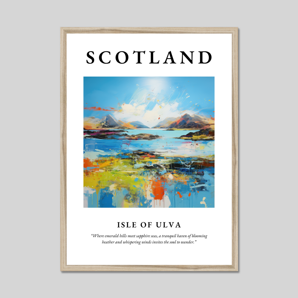 Poster in a natural frame with the word Scotland