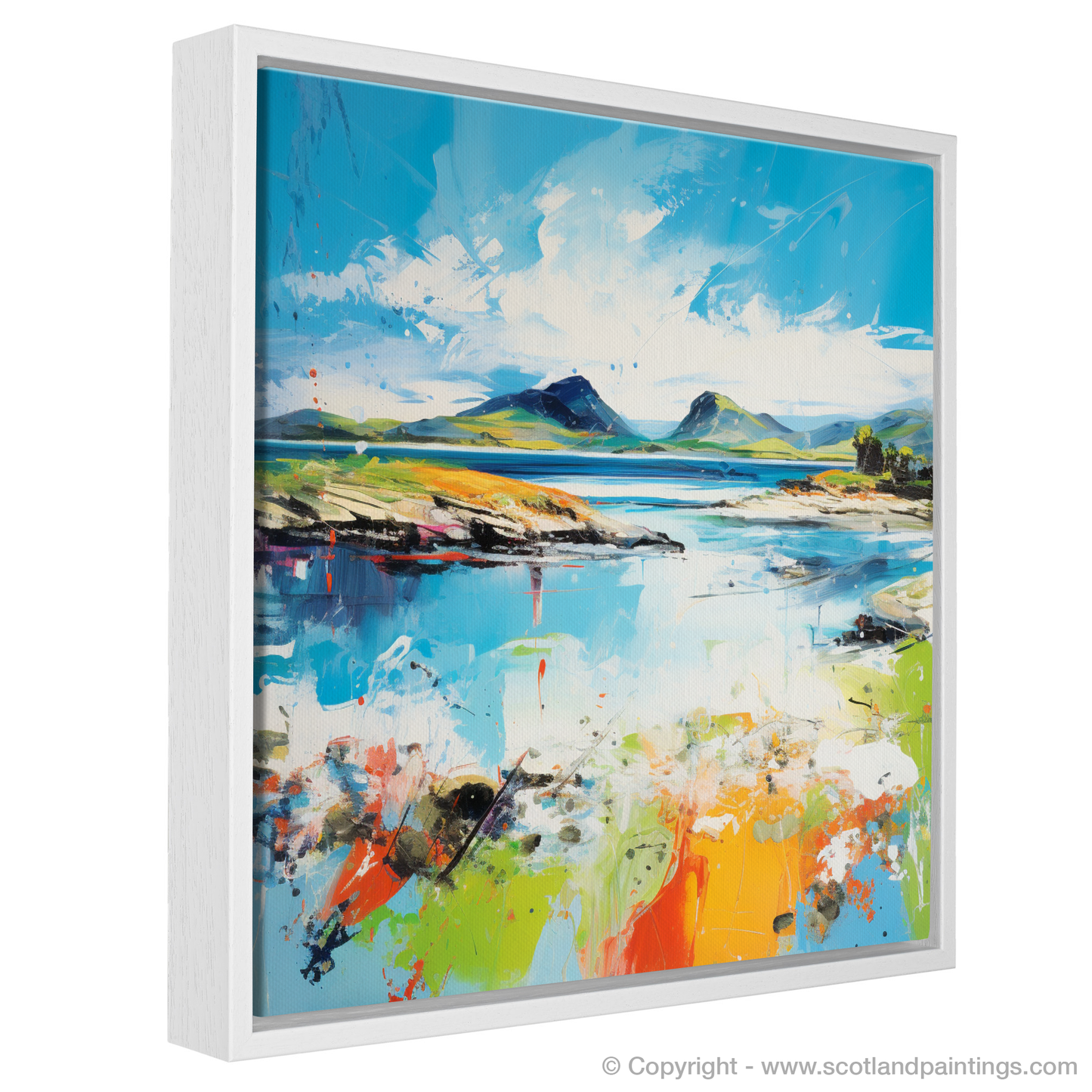 Painting and Art Print of Isle of Ulva, Inner Hebrides in summer entitled "Isle of Ulva Summer Symphony".