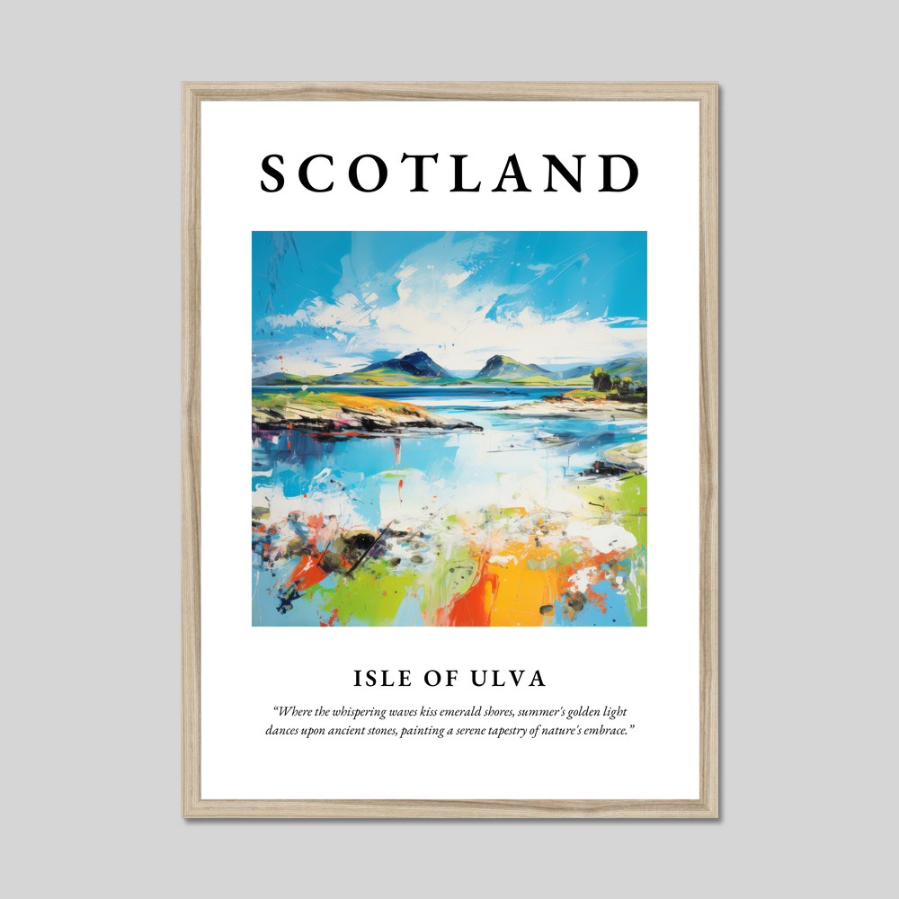 Poster in a natural frame with the word Scotland