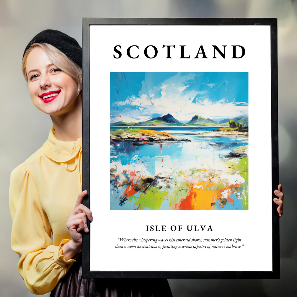 Person holding a poster of Isle of Ulva