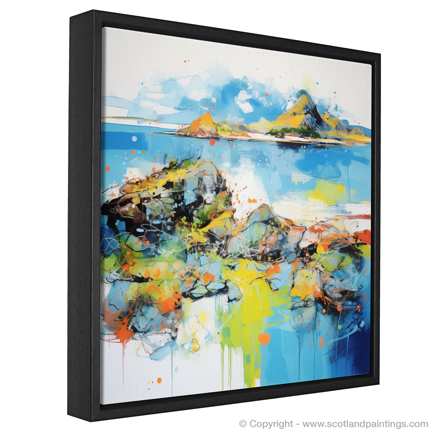 Painting and Art Print of Isle of Ulva, Inner Hebrides in summer entitled "Hebridean Summer Symphony".