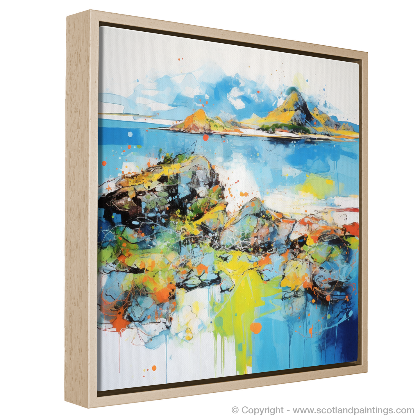 Painting and Art Print of Isle of Ulva, Inner Hebrides in summer entitled "Hebridean Summer Symphony".