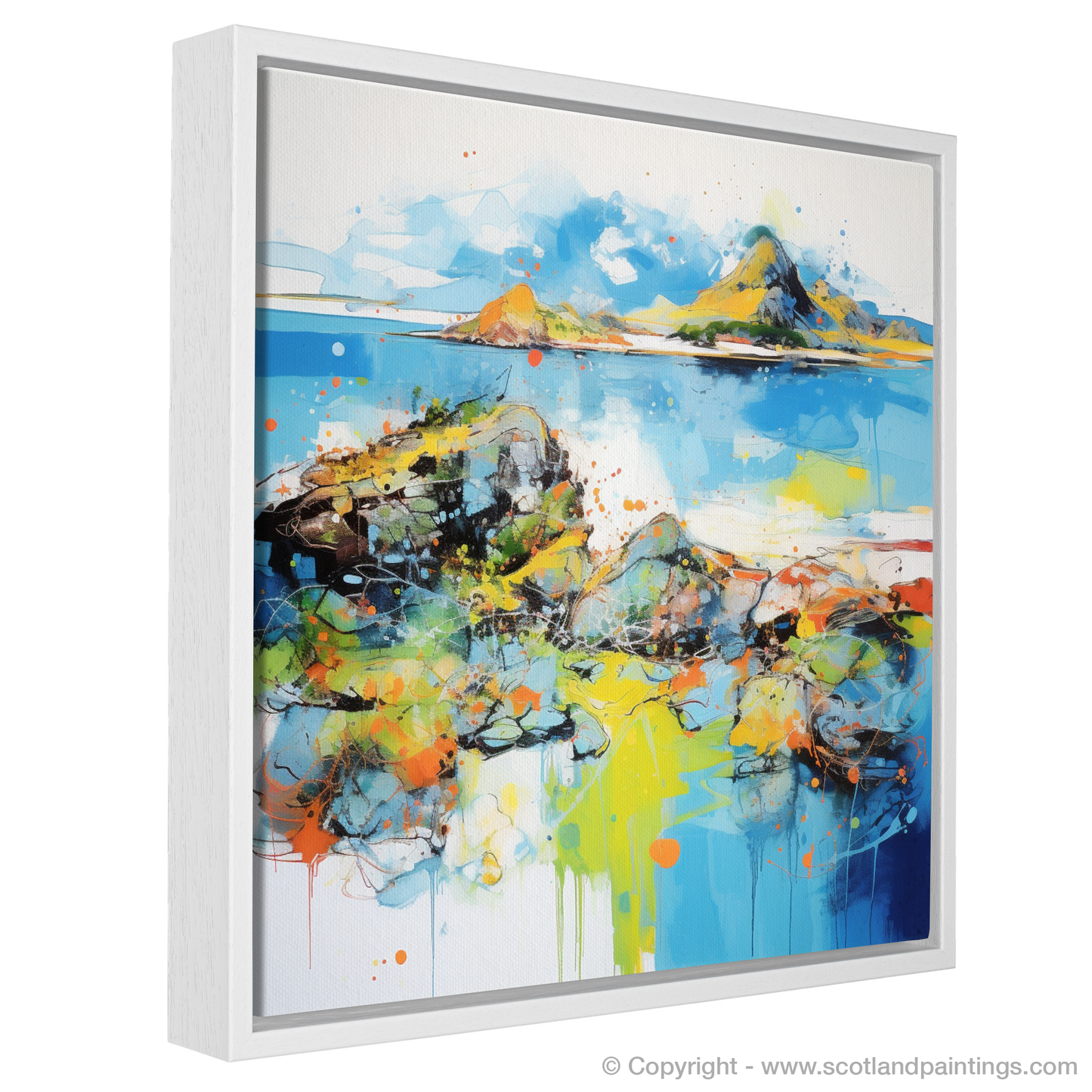 Painting and Art Print of Isle of Ulva, Inner Hebrides in summer entitled "Hebridean Summer Symphony".