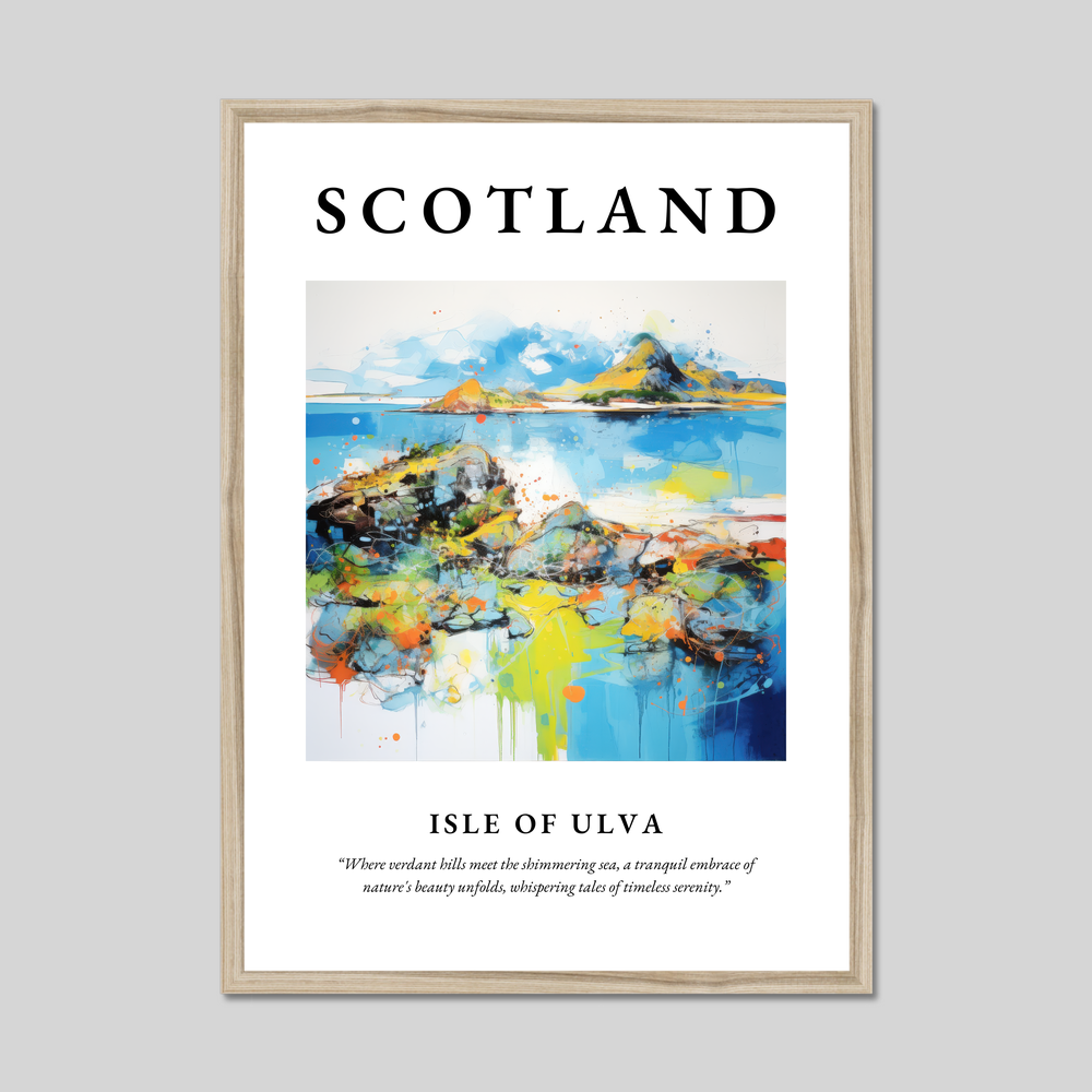 Poster in a natural frame with the word Scotland