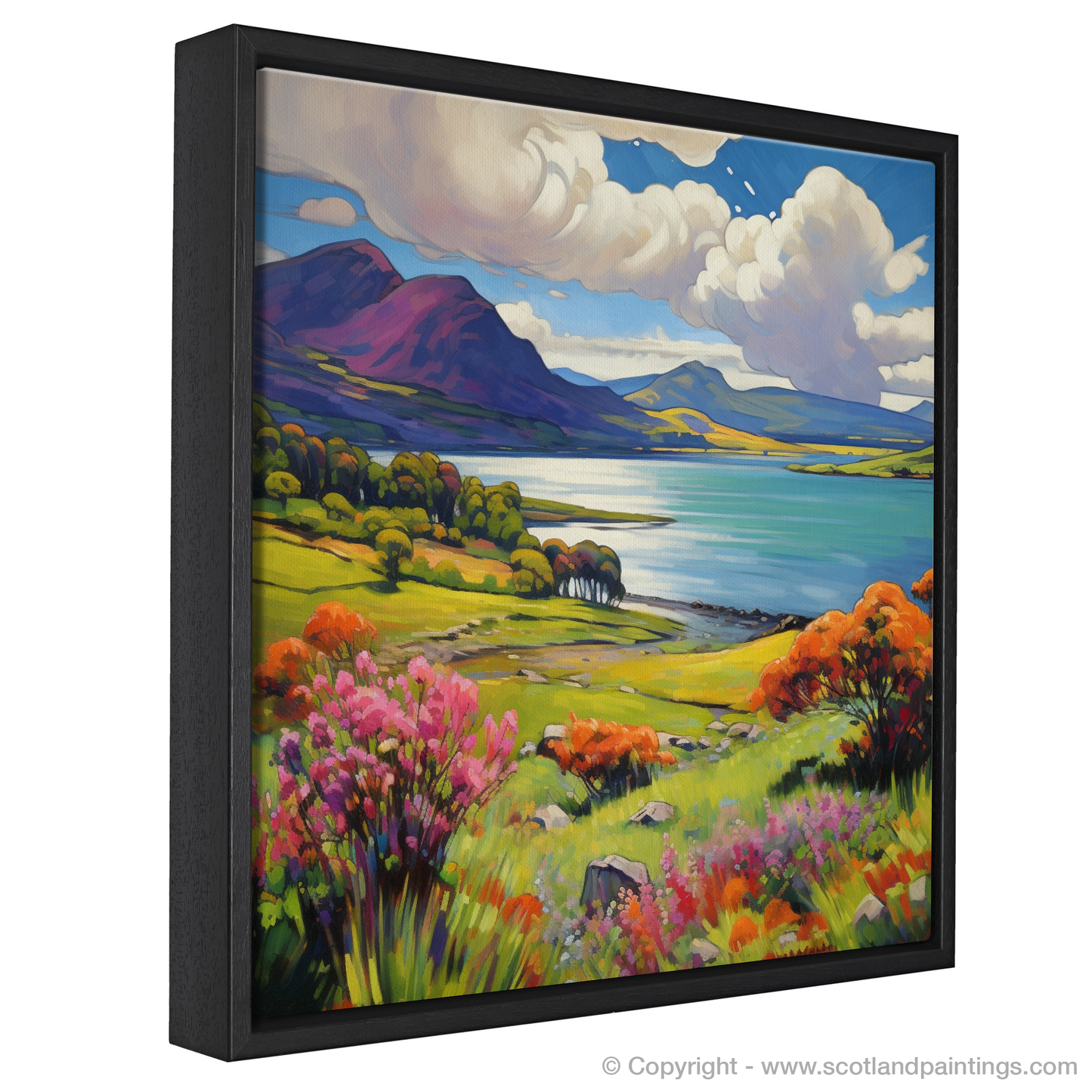 Painting and Art Print of Loch Leven, Highlands in summer entitled "Summer Fervour at Loch Leven".