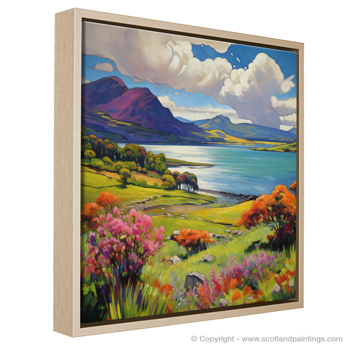 Painting and Art Print of Loch Leven, Highlands in summer entitled "Summer Fervour at Loch Leven".