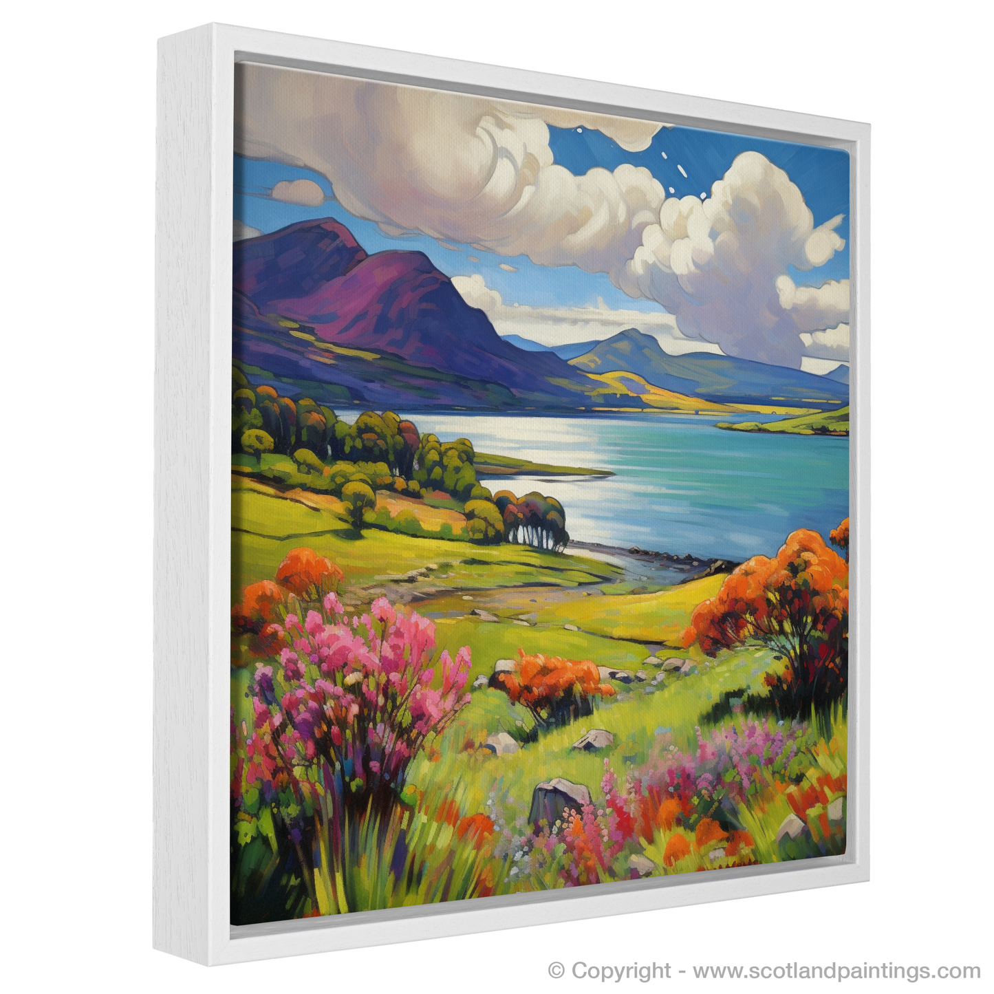 Painting and Art Print of Loch Leven, Highlands in summer entitled "Summer Fervour at Loch Leven".