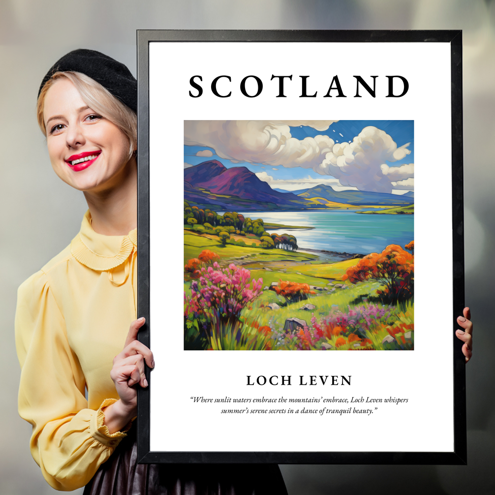 Person holding a poster of Loch Leven