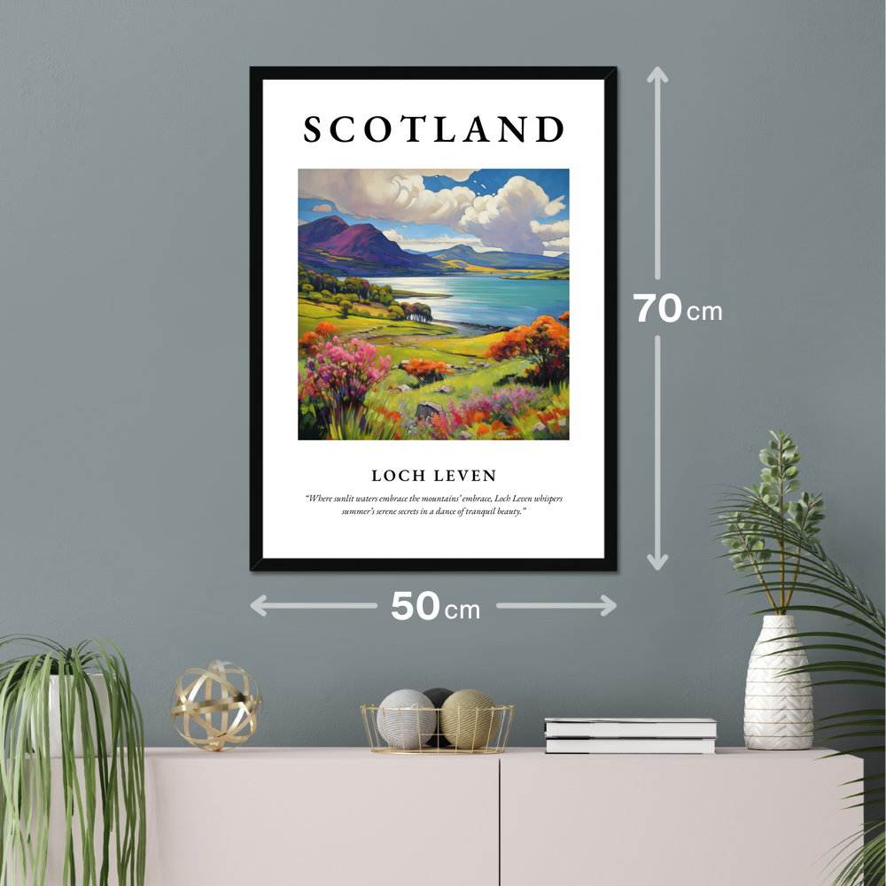 Poster of Loch Leven hanging on a wall