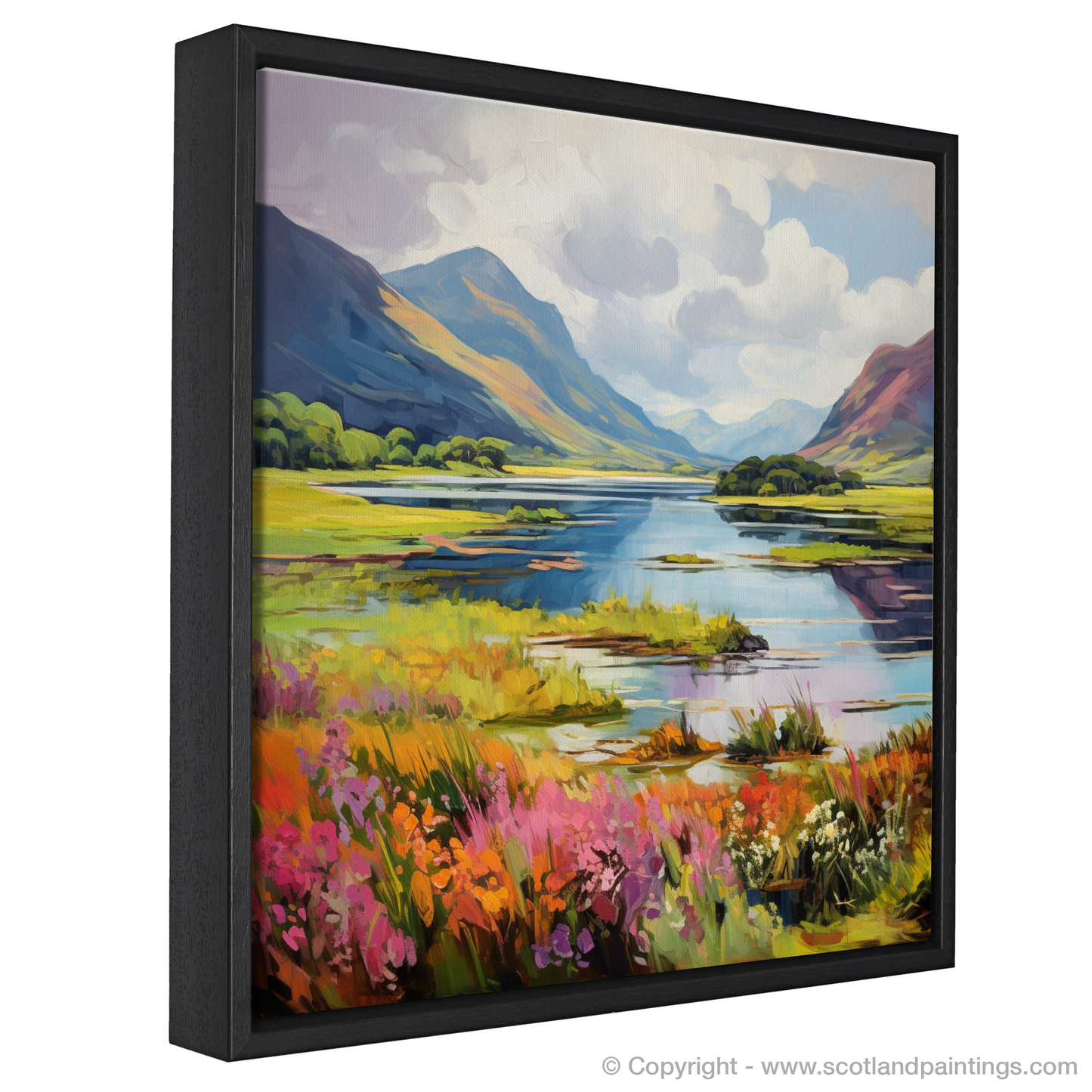 Painting and Art Print of Loch Leven, Highlands in summer entitled "Highland Summer Serenade: A Fauvist Ode to Loch Leven".