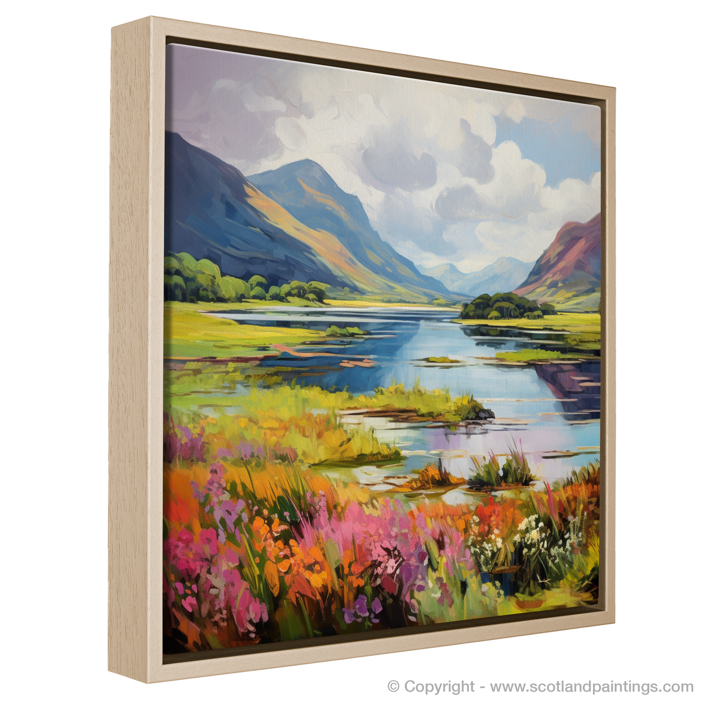 Painting and Art Print of Loch Leven, Highlands in summer entitled "Highland Summer Serenade: A Fauvist Ode to Loch Leven".