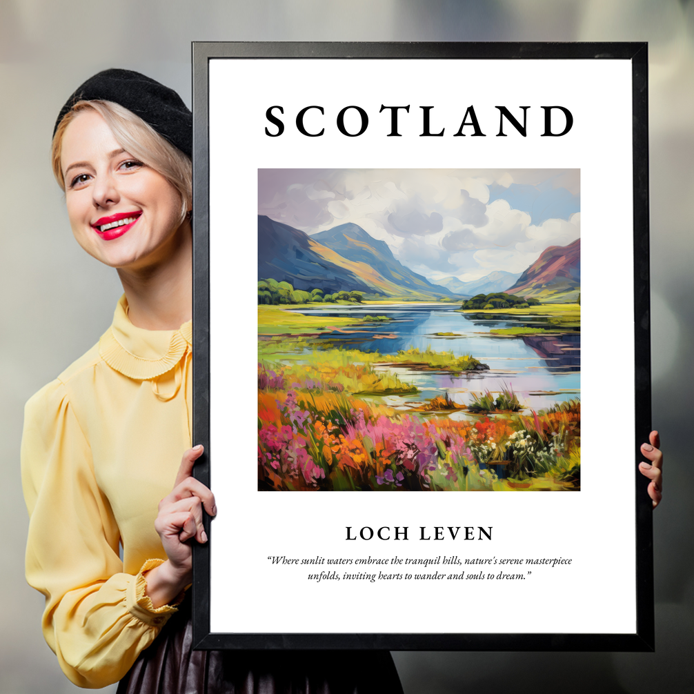 Person holding a poster of Loch Leven