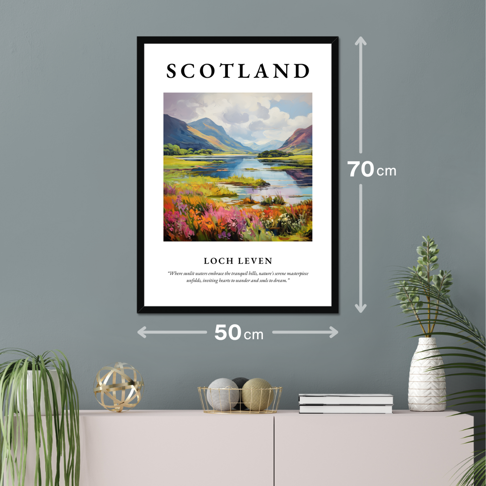 Poster of Loch Leven hanging on a wall