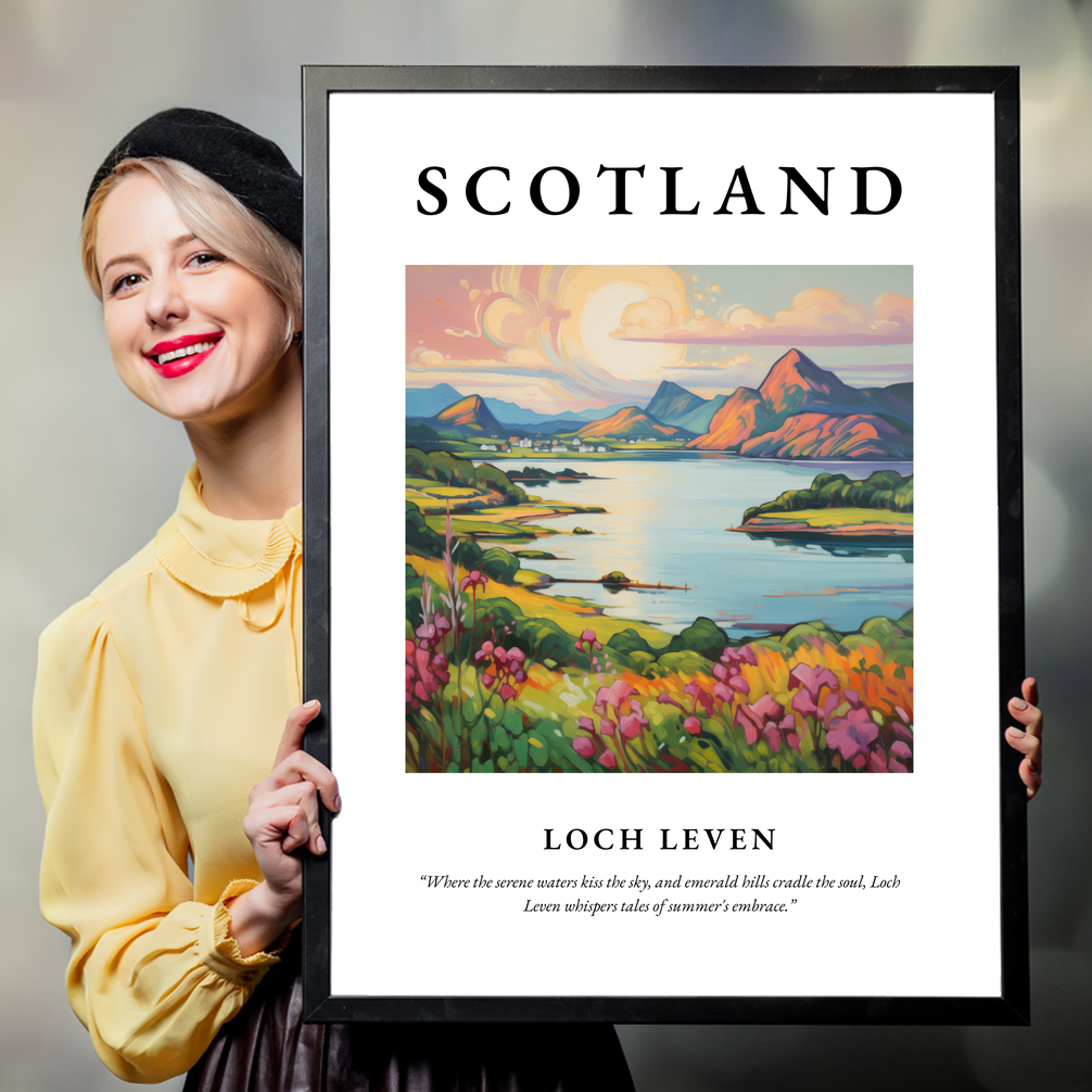 Person holding a poster of Loch Leven