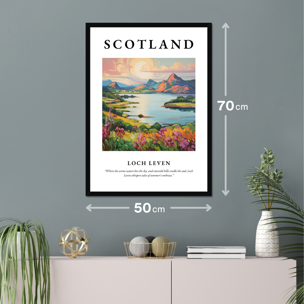 Poster of Loch Leven hanging on a wall