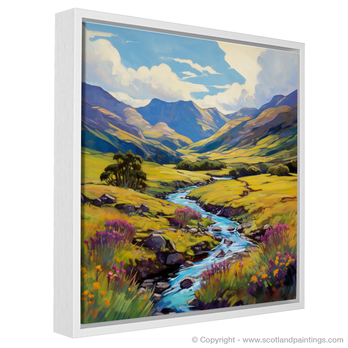 Painting and Art Print of Glen Shiel, Highlands in summer entitled "Summer Radiance in Glen Shiel".