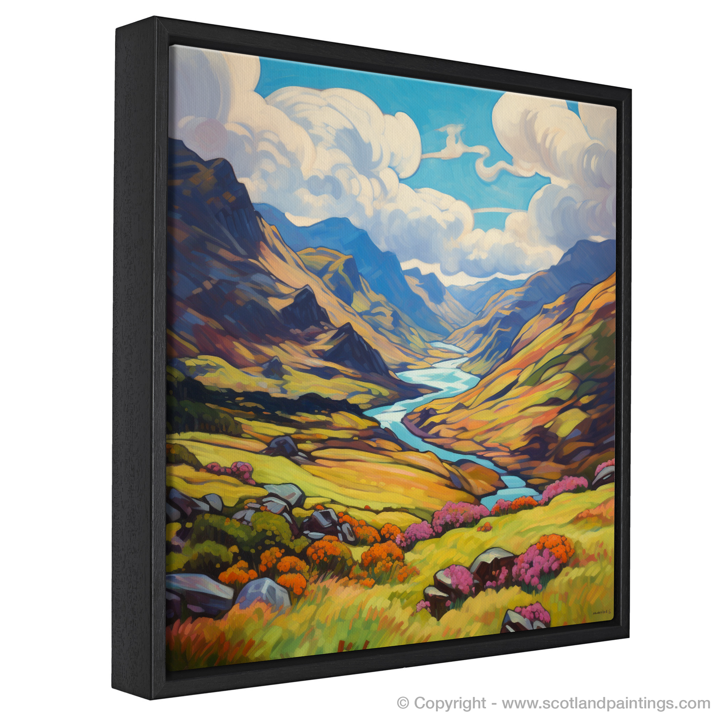 Painting and Art Print of Glen Shiel, Highlands in summer entitled "Summer Serenade in Glen Shiel Highlands".