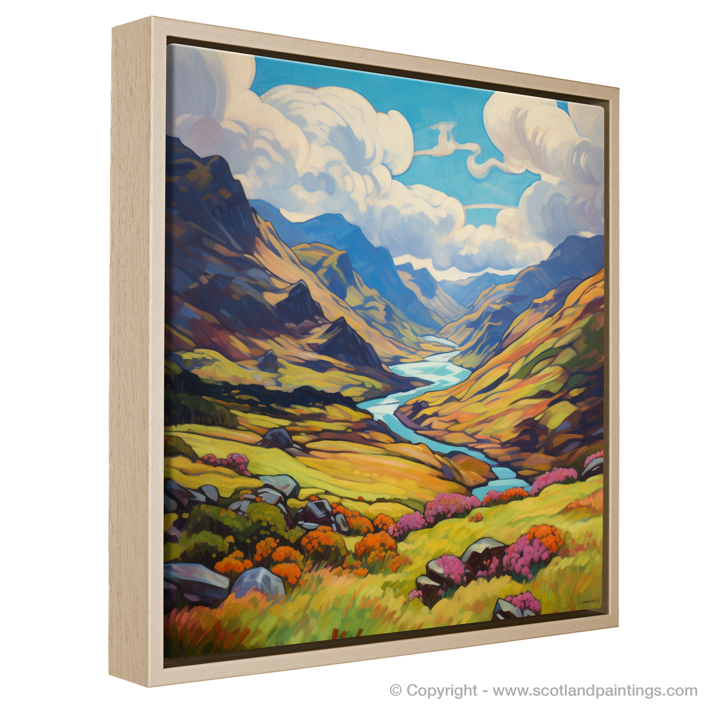 Painting and Art Print of Glen Shiel, Highlands in summer entitled "Summer Serenade in Glen Shiel Highlands".