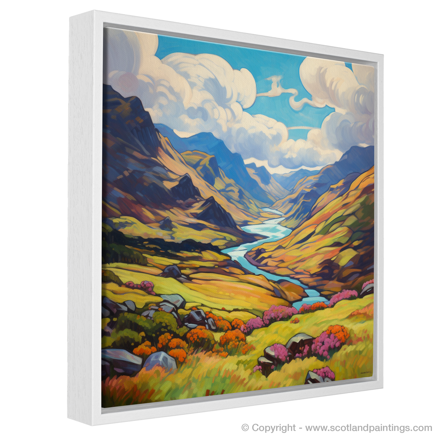 Painting and Art Print of Glen Shiel, Highlands in summer entitled "Summer Serenade in Glen Shiel Highlands".