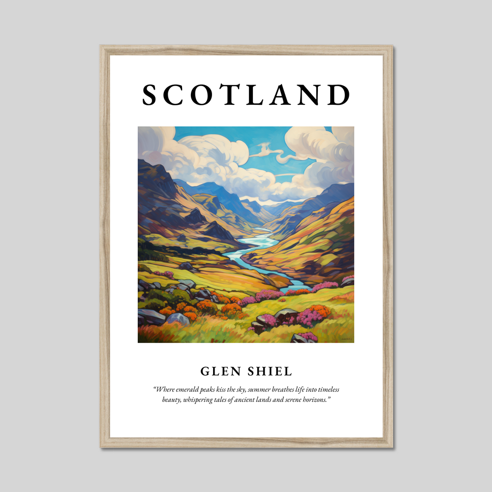 Poster in a natural frame with the word Scotland